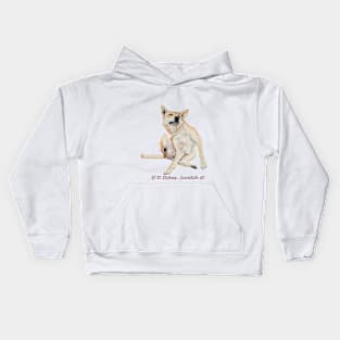 Cute funny dog scratching with fun slogan Kids Hoodie